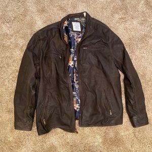 Men’s Tommy Bahama 2XL brown leather jacket smoke free home